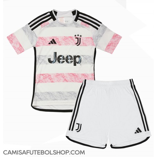 Camisa de time de futebol Juventus Replicas 2º Equipamento Infantil 2023-24 Manga Curta (+ Calças curtas)
